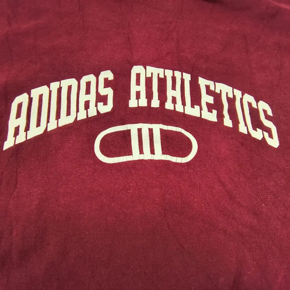 Adidas Athletics Graphic Crew Neck Long Sleeve T Shirt Mens Size Large L Red
